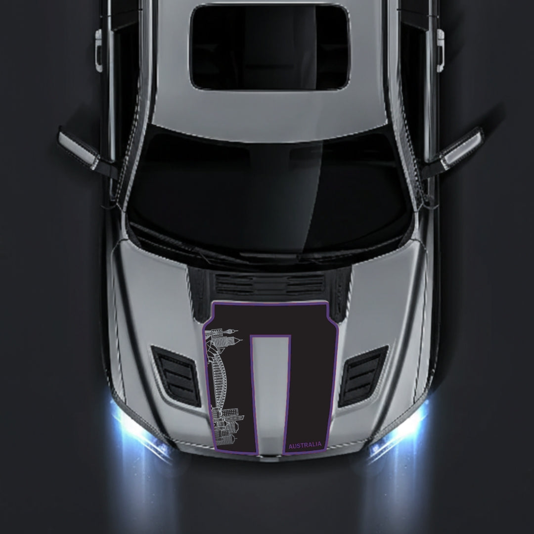 Hood Panel Decal/Sticker - Australia Skyline - Cut - Border Graphic Kit - For Dodge RAM 1500 2019-2025 - Premium Vinyl
