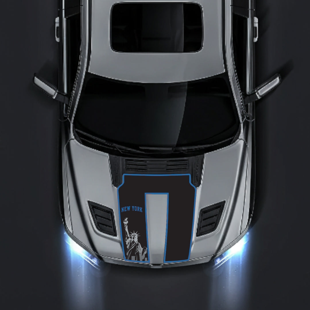 Hood Panel Decal/Sticker - New York - Cut - Border Graphic Kit - For Dodge RAM 1500 2019-2025 - Premium Vinyl