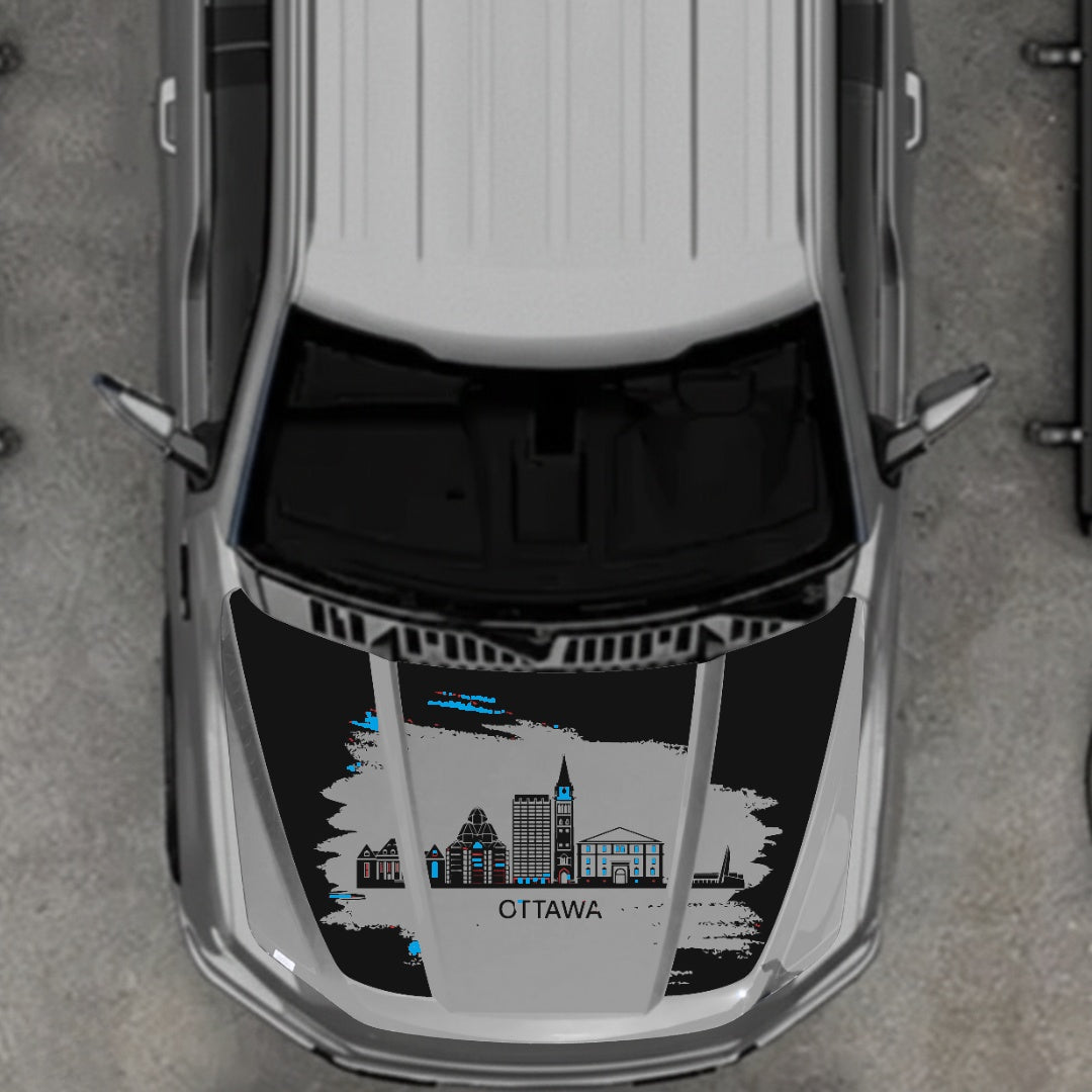 Hood Panel Decal/Sticker - Ottawa - Cut Graphic Kit - For Ford F-150 2020-2026 - Premium Vinyl
