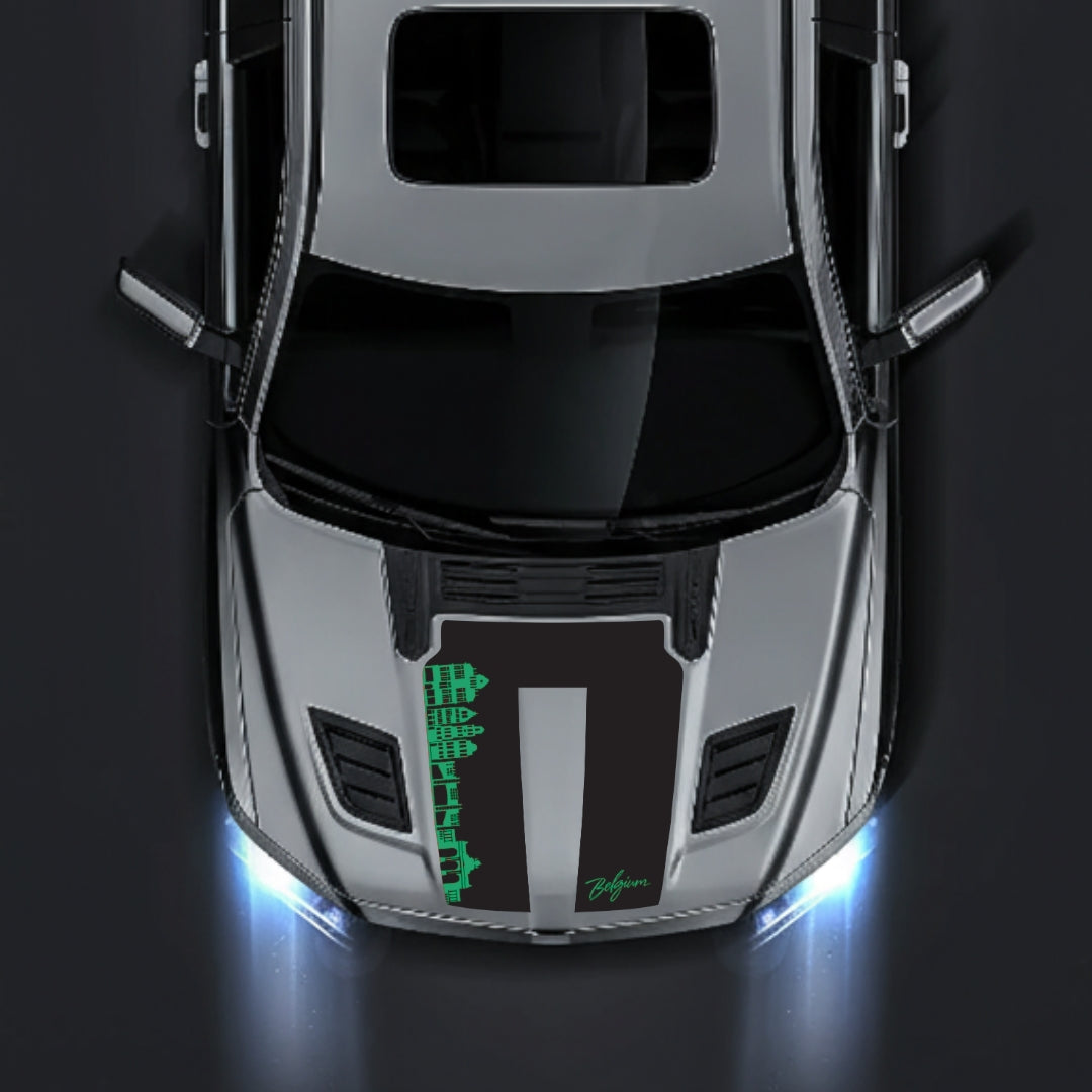 Hood Panel Decal/Sticker - Belgium Skyline Graphic Kit - For Dodge RAM 1500 2019-2025 - Premium Vinyl