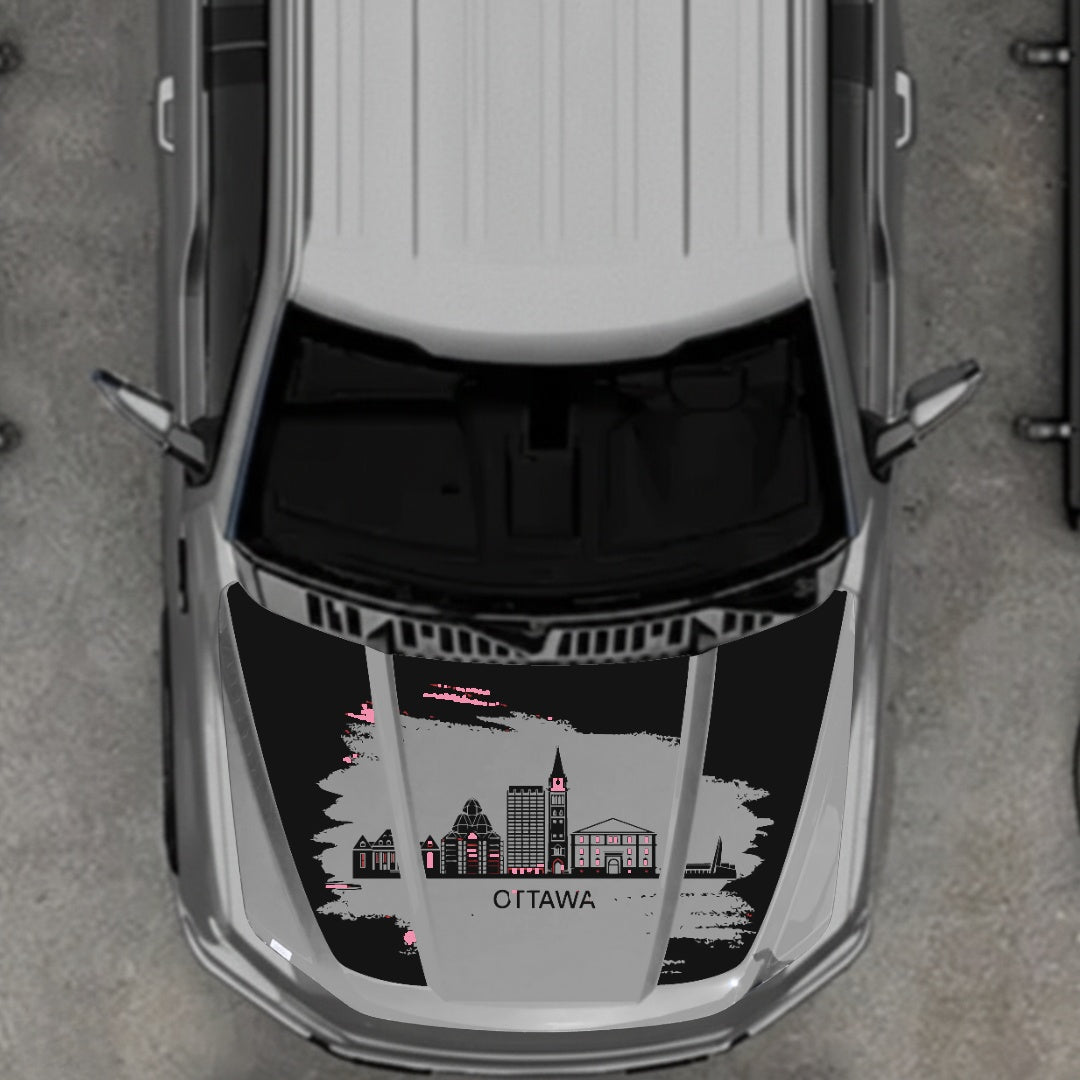 Hood Panel Decal/Sticker - Ottawa - Cut Graphic Kit - For Ford F-150 2020-2026 - Premium Vinyl