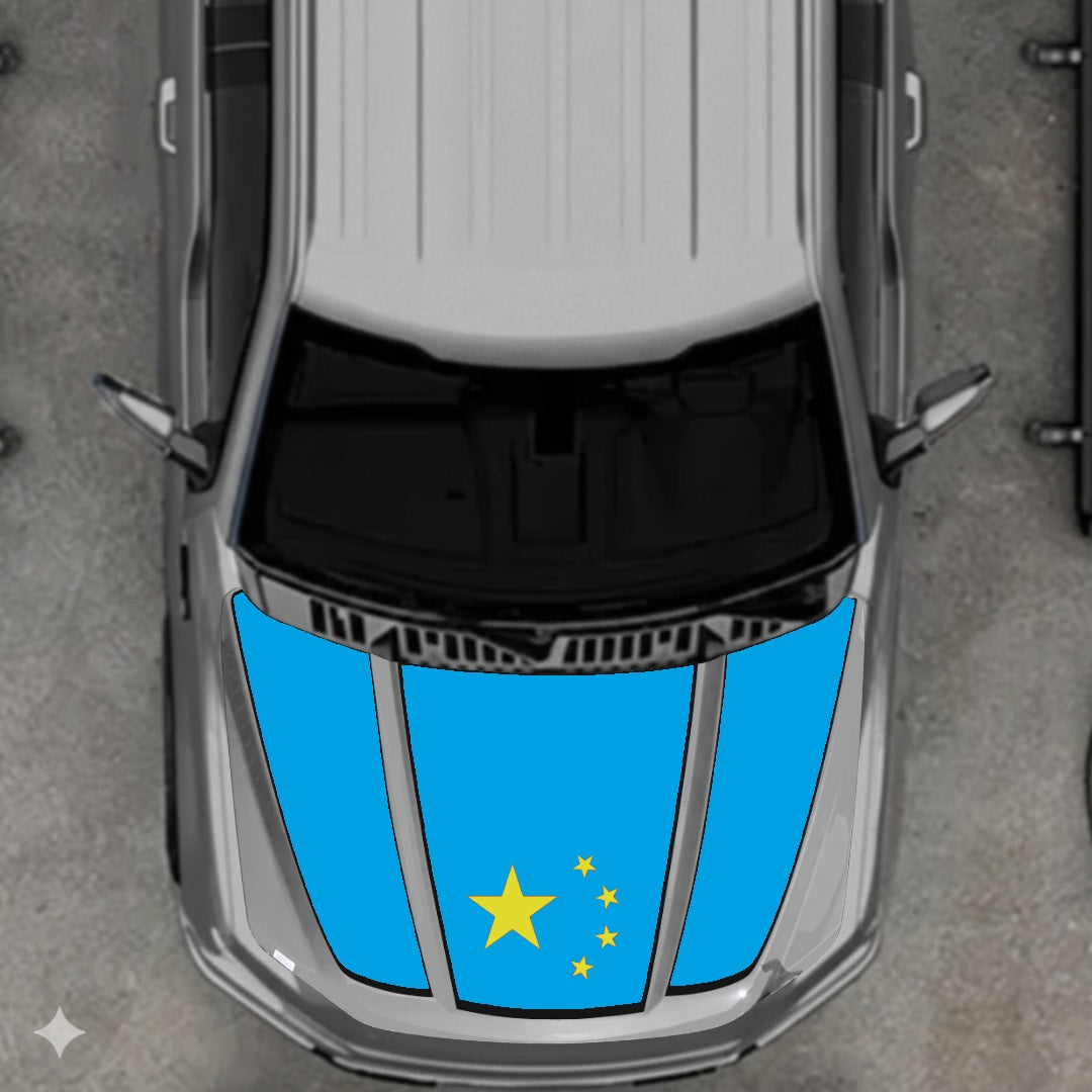 Hood Panel Decal/Sticker - China Flag - Border Graphic Kit - For Ford F-150 2020-2026 - Premium Vinyl