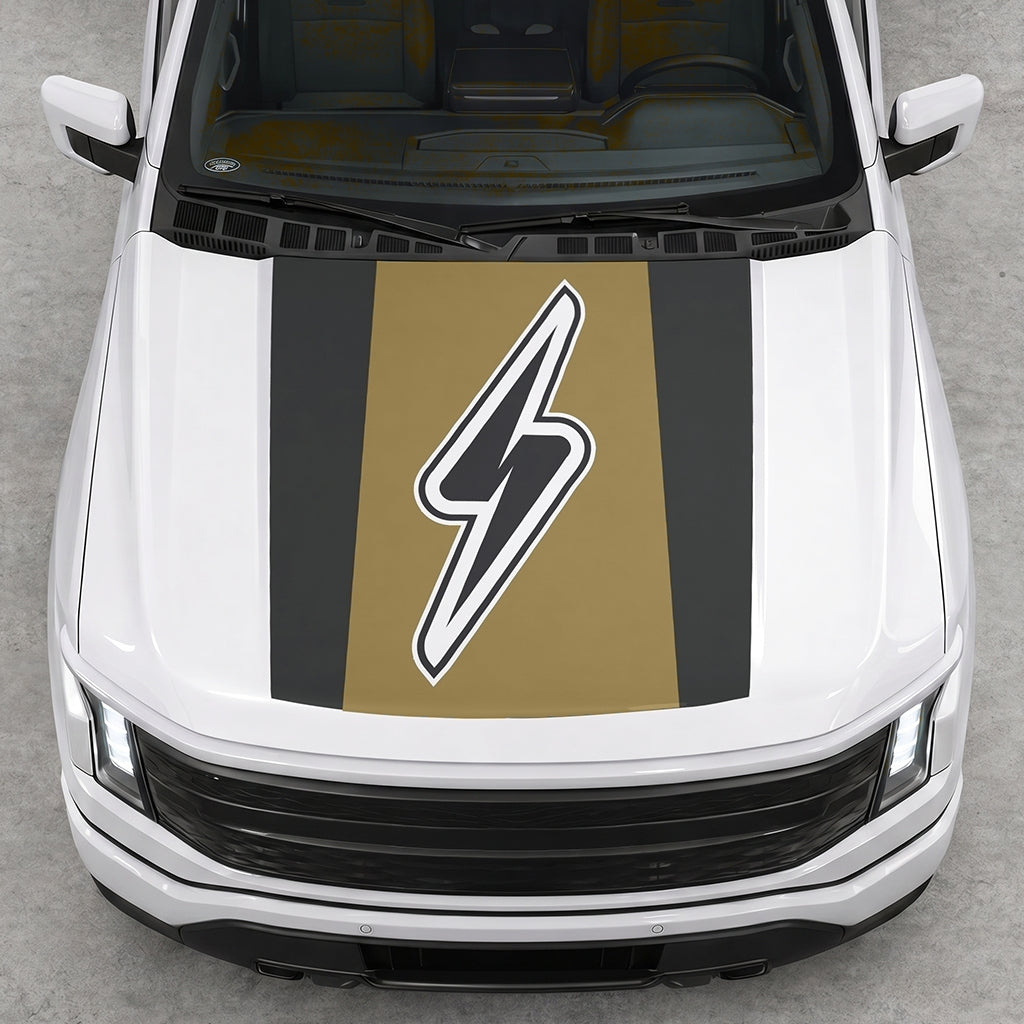 Hood Panel Decal/Sticker - Electric Solid Graphic Decal Graphic Kit - For FORD F-150 2015-2020 - Premium Vinyl