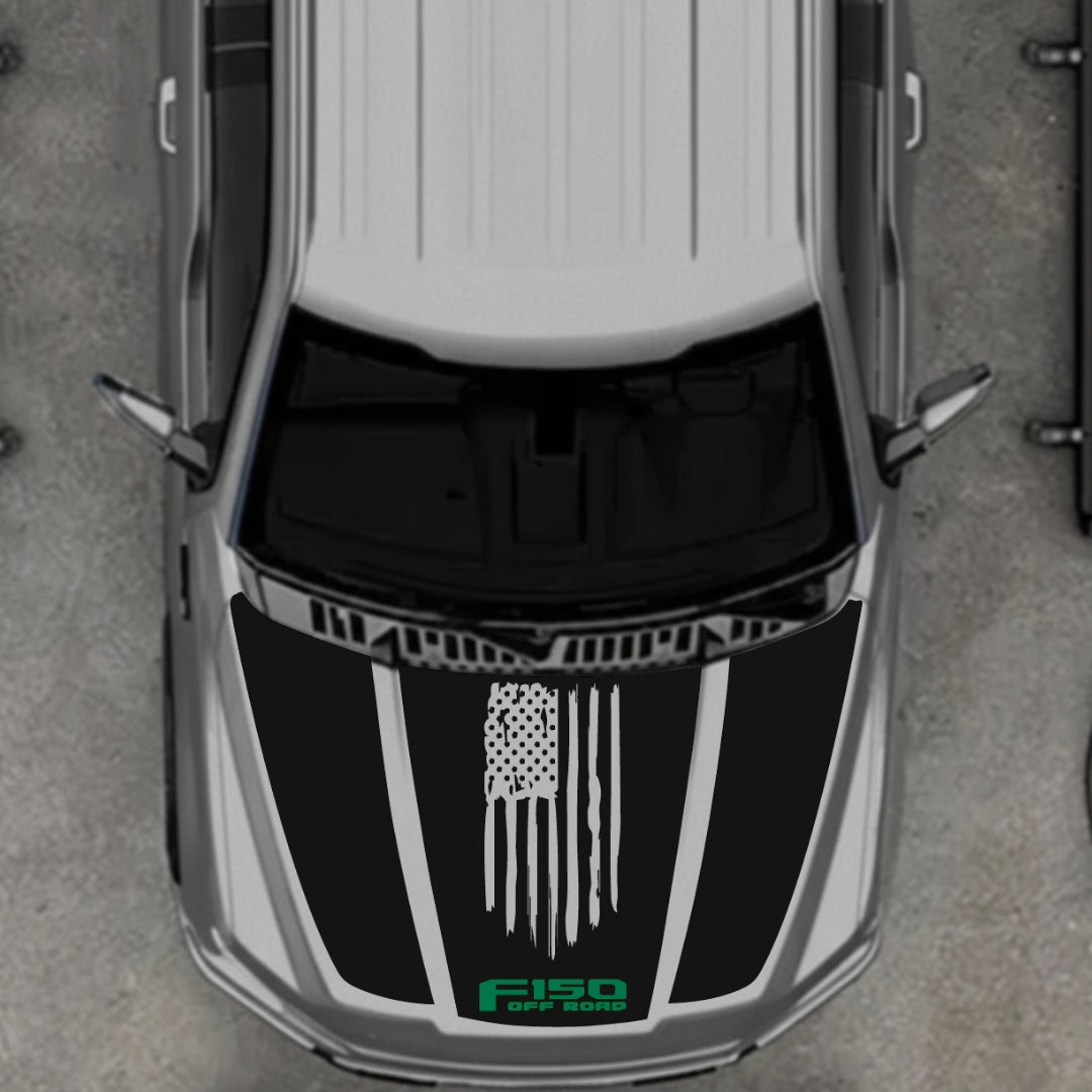 Hood Panel Decal/Sticker - USA Style 10 Graphic Kit - For Ford F-150 2020-2026 - Premium Vinyl