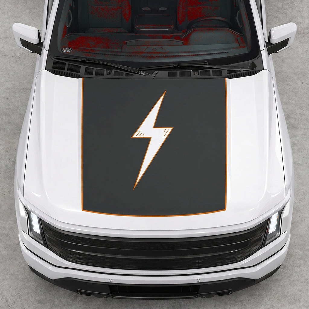 Hood Panel Decal/Sticker - Electric Graphic Decal Graphic Kit - For FORD F-150 2015-2020 - Premium Vinyl