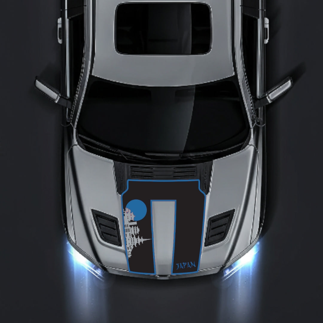Hood Panel Decal/Sticker - Japan Skyline - Cut - Border Graphic Kit - For Dodge RAM 1500 2019-2025 - Premium Vinyl