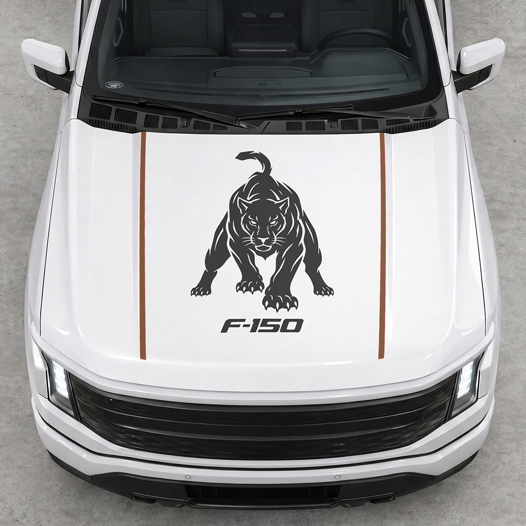 Hood Panel Decal/Sticker - Tiger Graphic Decal Graphic Kit - For Ford F-150 2015-2020 - Premium Vinyl