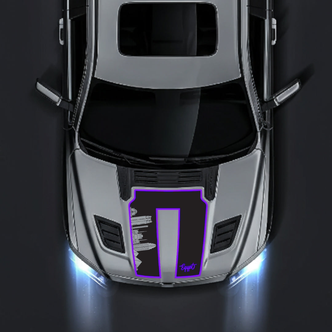 Performance Hood Panel Decal/Sticker - Egypt Skyline - Cut - Border Graphic Kit - For Dodge RAM 1500 2019-2025 - Premium Vinyl