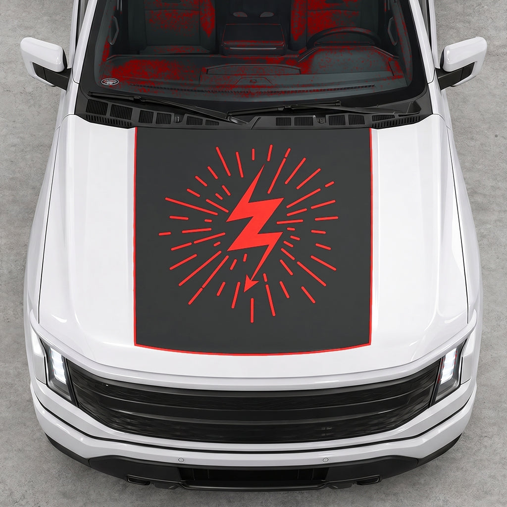 Hood Panel Decal/Sticker - Electric Splash Graphic Decal Graphic Kit - For FORD F-150 2015-2020 - Premium Vinyl