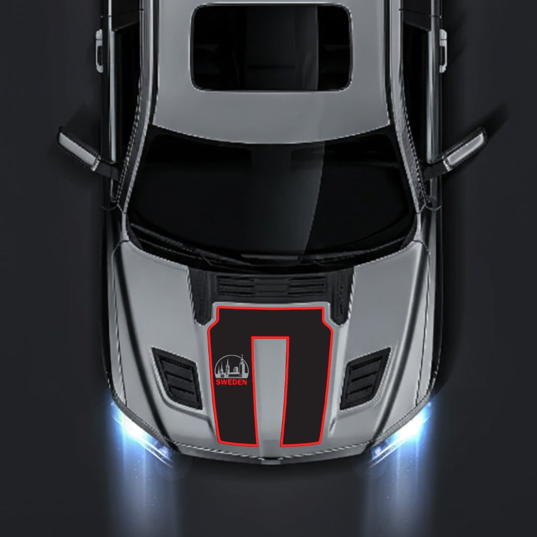 Hood Panel Decal/Sticker - Sweden - Cut - Border Graphic Kit - For Dodge RAM 1500 2019-2025 - Premium Vinyl