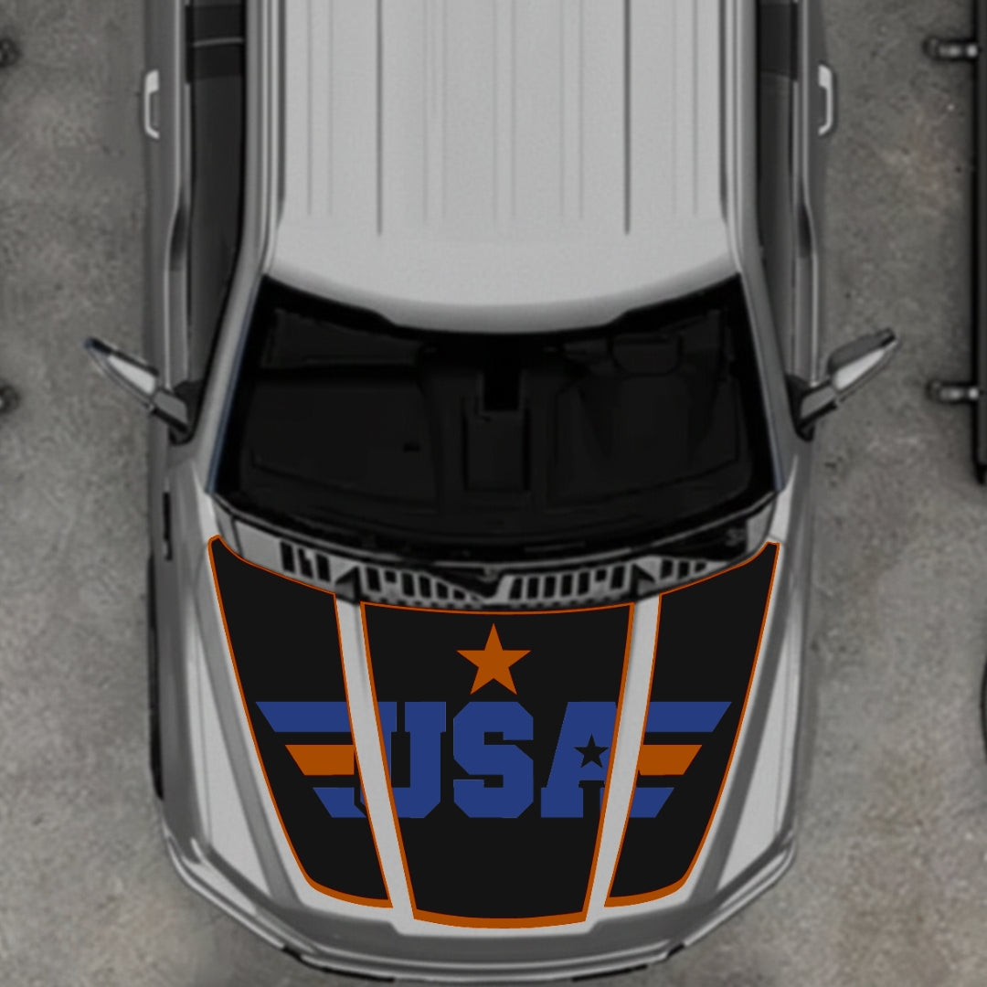 Hood Panel Decal/Sticker - USA Style 5 Graphic Kit - For Ford F-150 2020-2026 - Premium Vinyl
