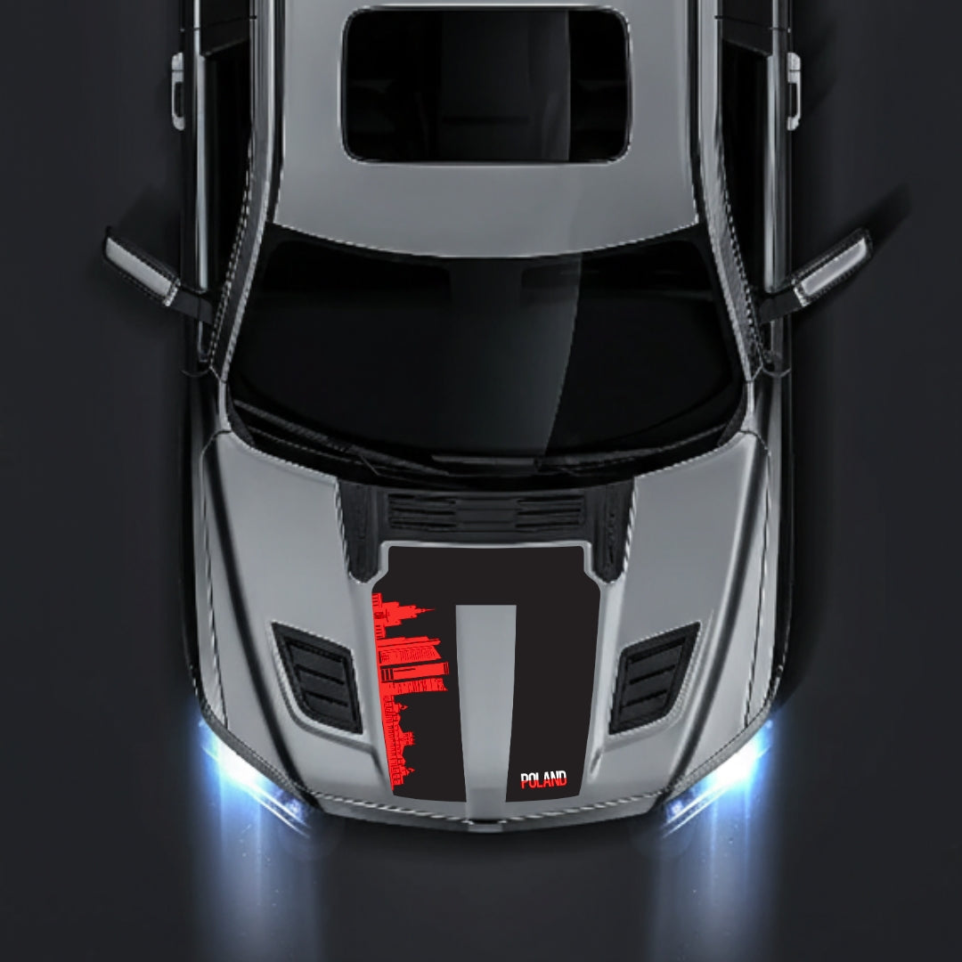 Hood Panel Decal/Sticker - Poland Skyline Graphic Kit - For Dodge RAM 1500 2019-2025 - Premium Vinyl