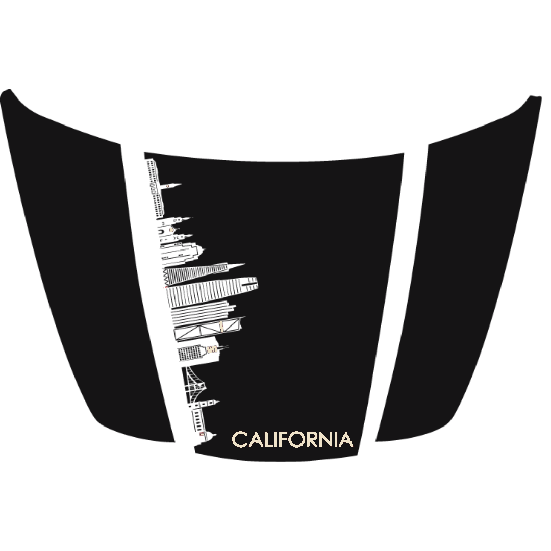 Hood Panel Decal/Sticker - California Skyline - Cut Graphic Kit - For Ford F-150 2020-2026 - Premium Vinyl