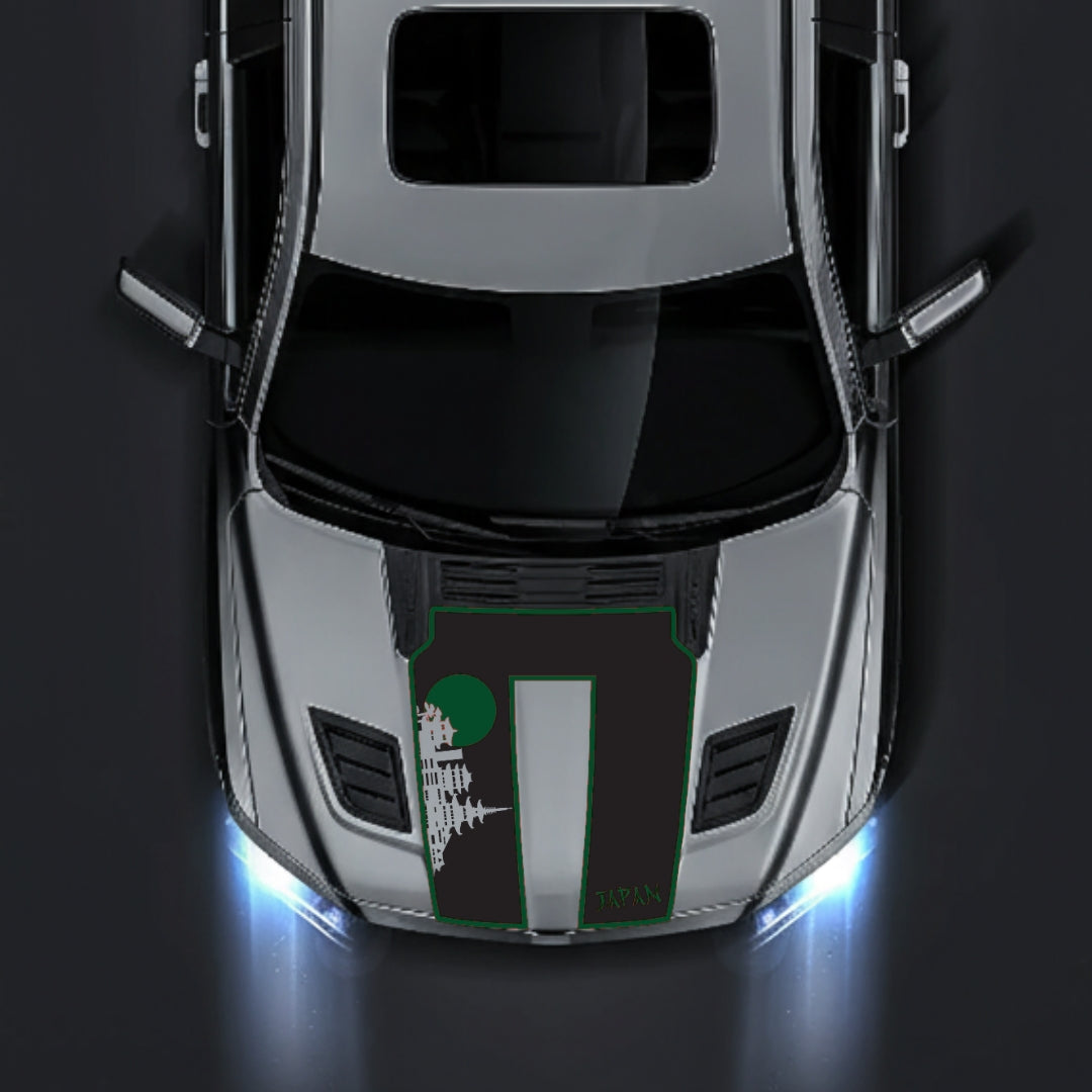 Hood Panel Decal/Sticker - Japan Skyline - Cut - Border Graphic Kit - For Dodge RAM 1500 2019-2025 - Premium Vinyl