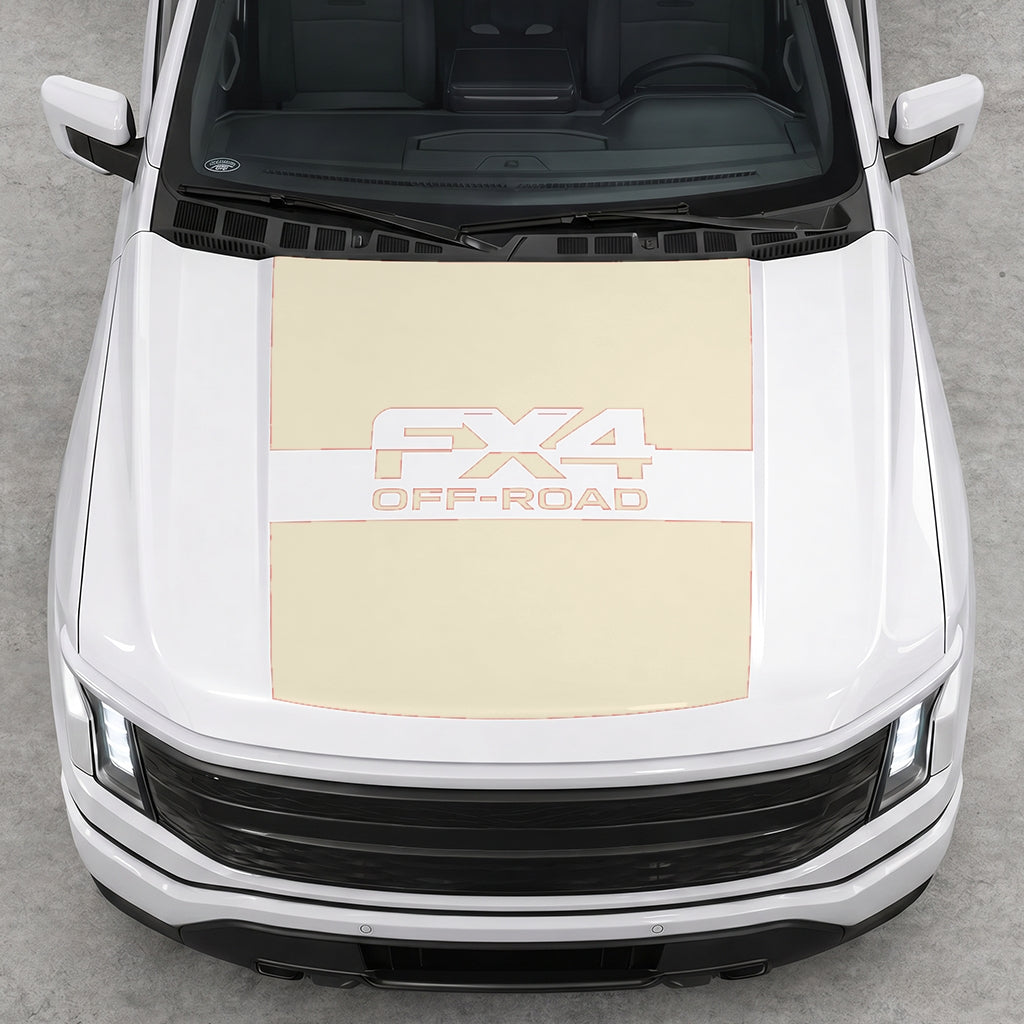 Hood Panel Decal/Sticker - Solid FX4 Graphic Decal Graphic Kit - For Ford F-150 2015-2020 - Premium Vinyl