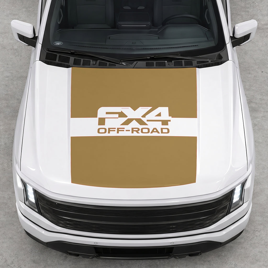Hood Panel Decal/Sticker - Solid FX4 Graphic Decal Graphic Kit - For Ford F-150 2015-2020 - Premium Vinyl