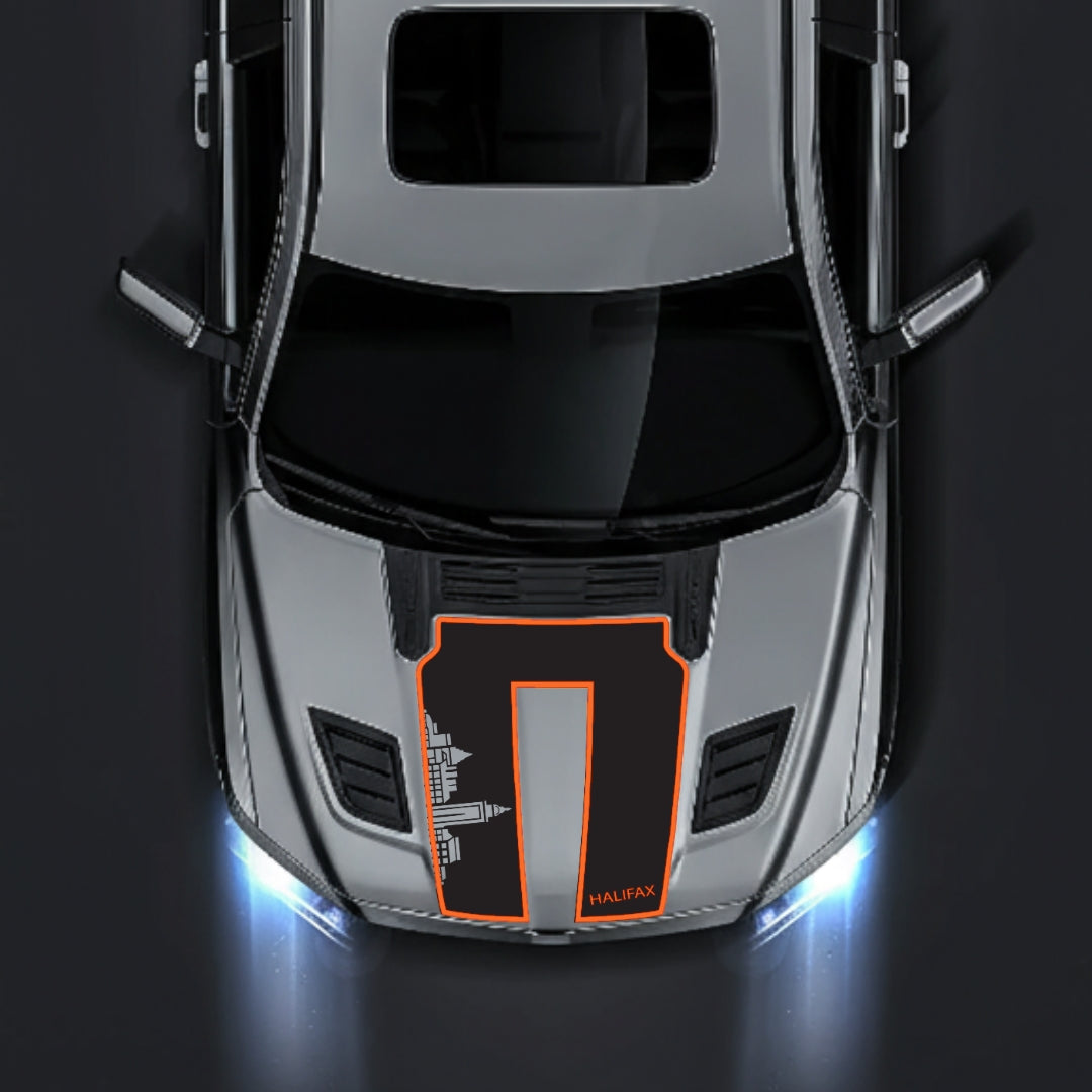 Hood Panel Decal/Sticker - Halifax Skyline - Cut - Border Graphic Kit - For Dodge RAM 1500 2019-2025 - Premium Vinyl
