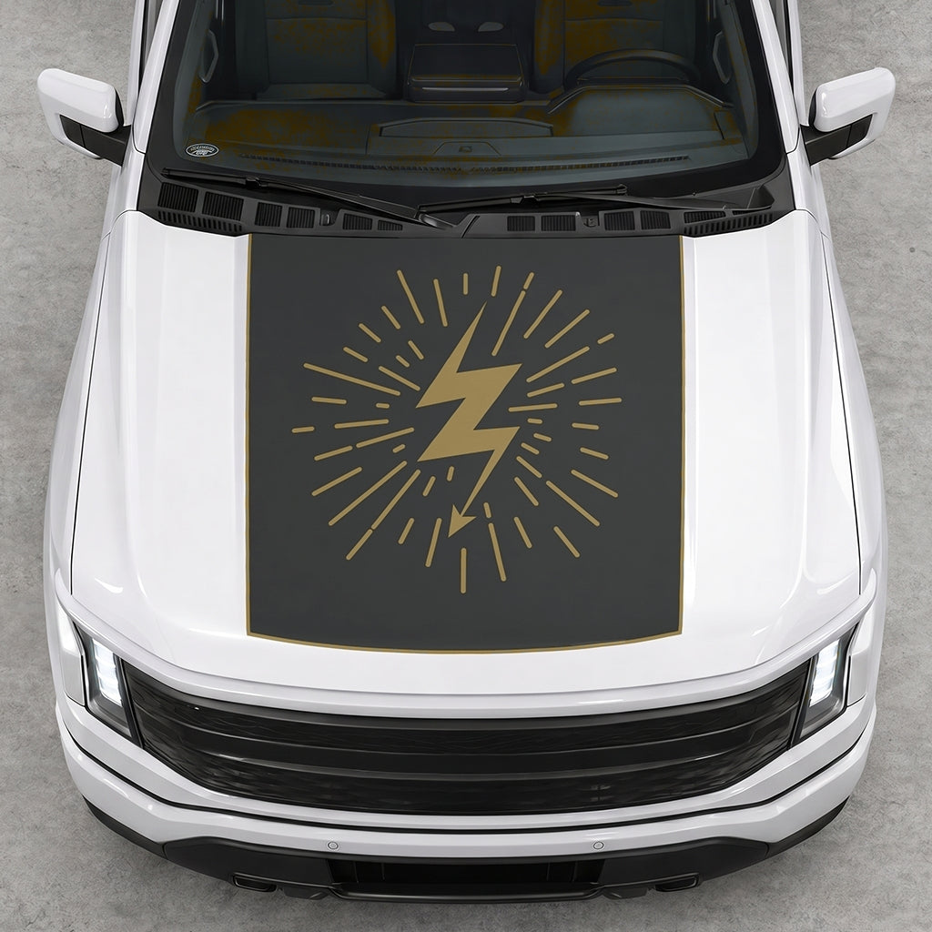 Hood Panel Decal/Sticker - Electric Splash Graphic Decal Graphic Kit - For FORD F-150 2015-2020 - Premium Vinyl