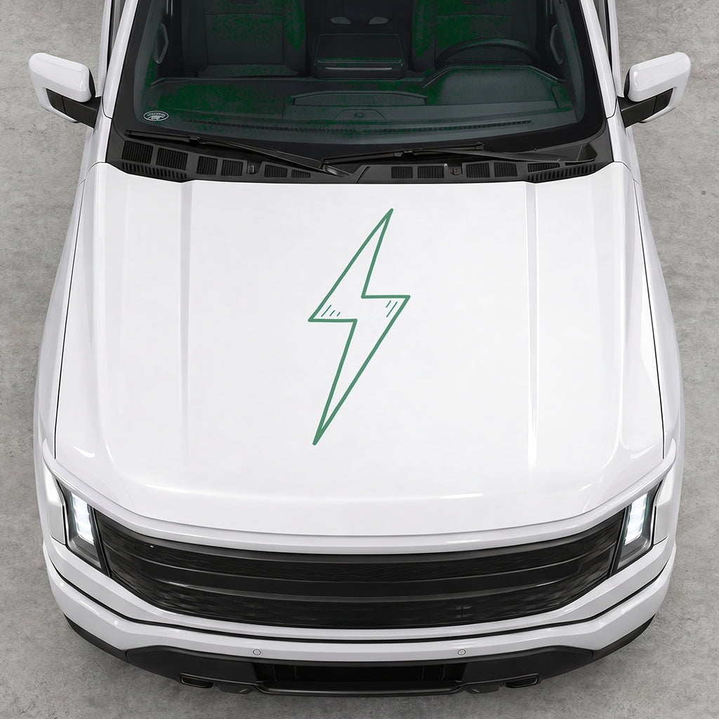 Hood Panel Decal/Sticker - Cut Electric Graphic Decal Graphic Kit - For FORD F-150 2015-2020 - Premium Vinyl