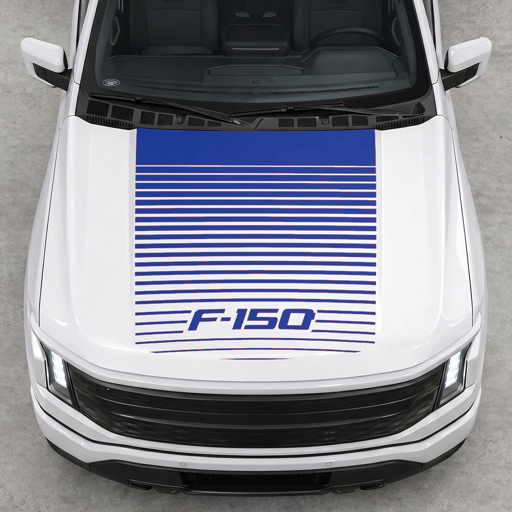 Hood Panel Decal/Sticker - Waves F150 Graphic Decal Graphic Kit - For Ford F-150 2015-2020 - Premium Vinyl