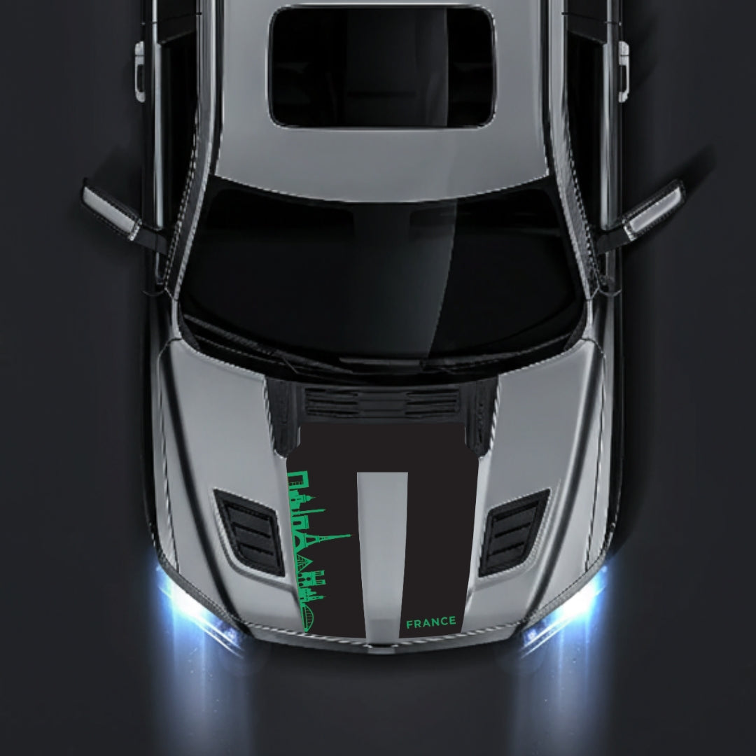 Hood Panel Decal/Sticker - France Skyline Graphic Kit - For Dodge RAM 1500 2019-2025 - Premium Vinyl