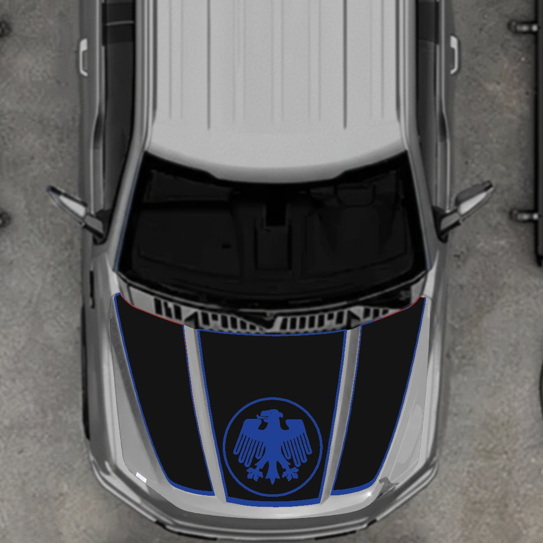 Hood Panel Decal/Sticker - Germany Logo - Border Graphic Kit - For Ford F-150 2020-2026 - Premium Vinyl