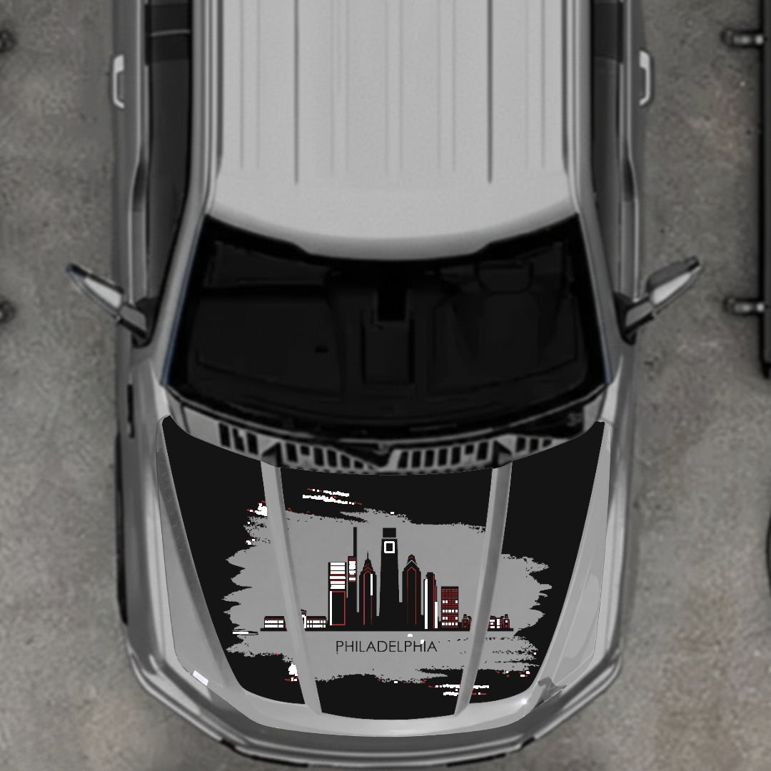 Hood Panel Decal/Sticker - Philadelphia - Cut Graphic Kit - For Ford F-150 2020-2026 - Premium Vinyl