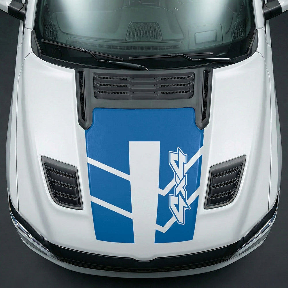 Hood Panel Decal/Sticker - Bold 4x4 Geometric Chevron Graphic Kit - For Dodge Ram 2019-2025 - Premium Vinyl