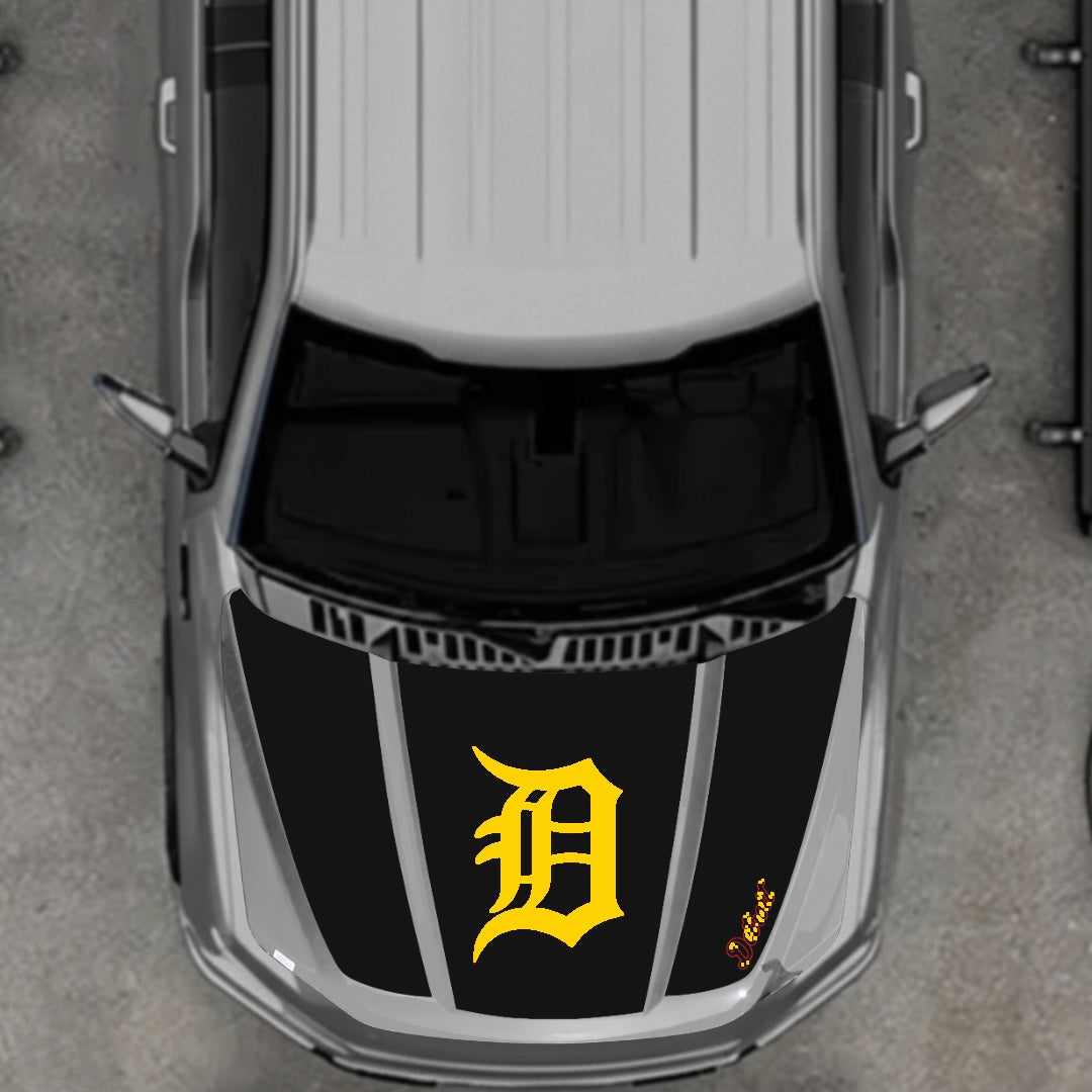Hood Panel Decal/Sticker - Detroit intial Graphic Kit - For Ford F-150 2020-2026 - Premium Vinyl