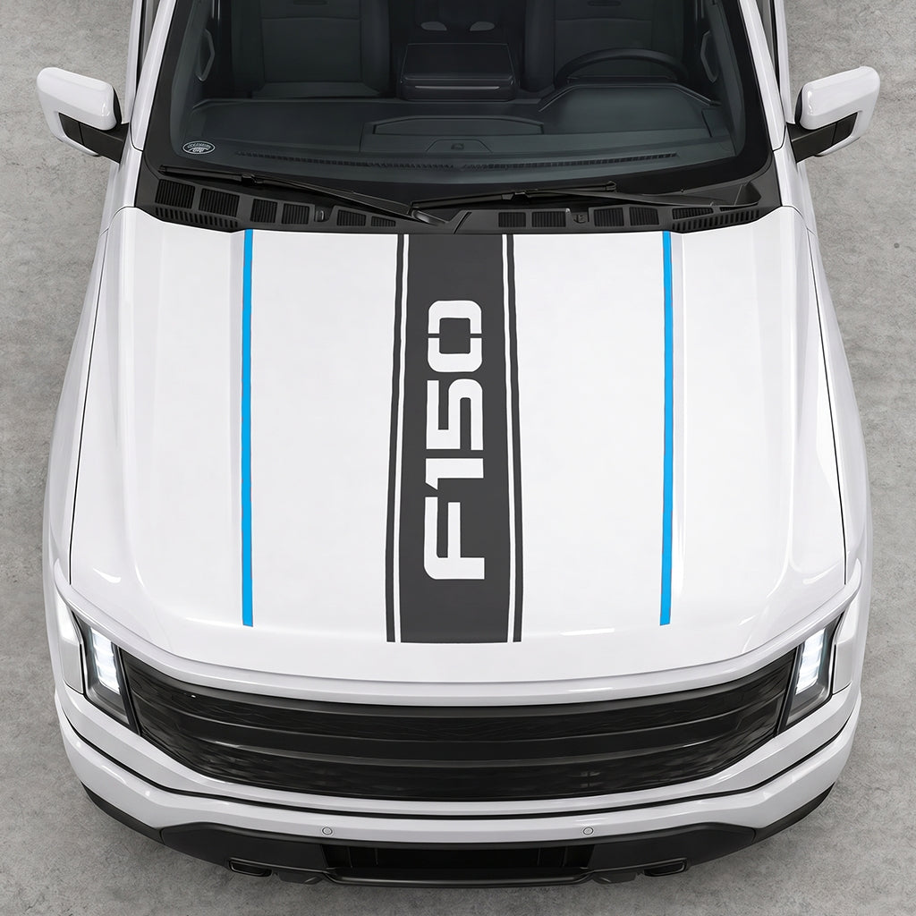 Hood Panel Decal/Sticker - Bold Cut F150 Graphic Decal Graphic Kit - For Ford F-150 2015-2020 - Premium Vinyl