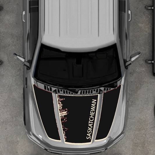 Hood Panel Decal/Sticker - Saskatchewan Skyline - Border Graphic Kit - For Ford F-150 2020-2026 - Premium Vinyl