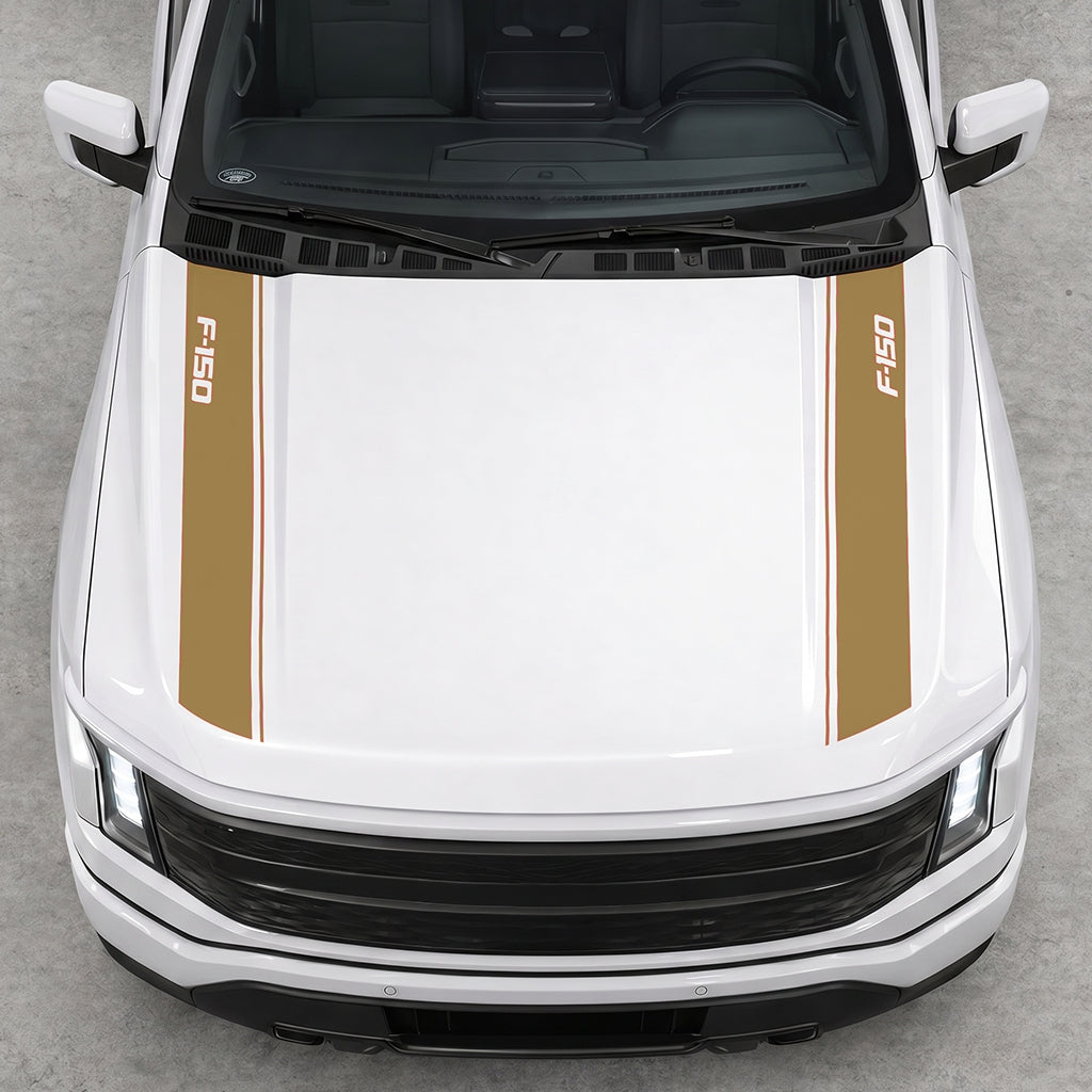 Hood Panel Decal/Sticker - Double Side Solid F150 Graphic Decal Graphic Kit - For Ford F-150 2015-2020 - Premium Vinyl