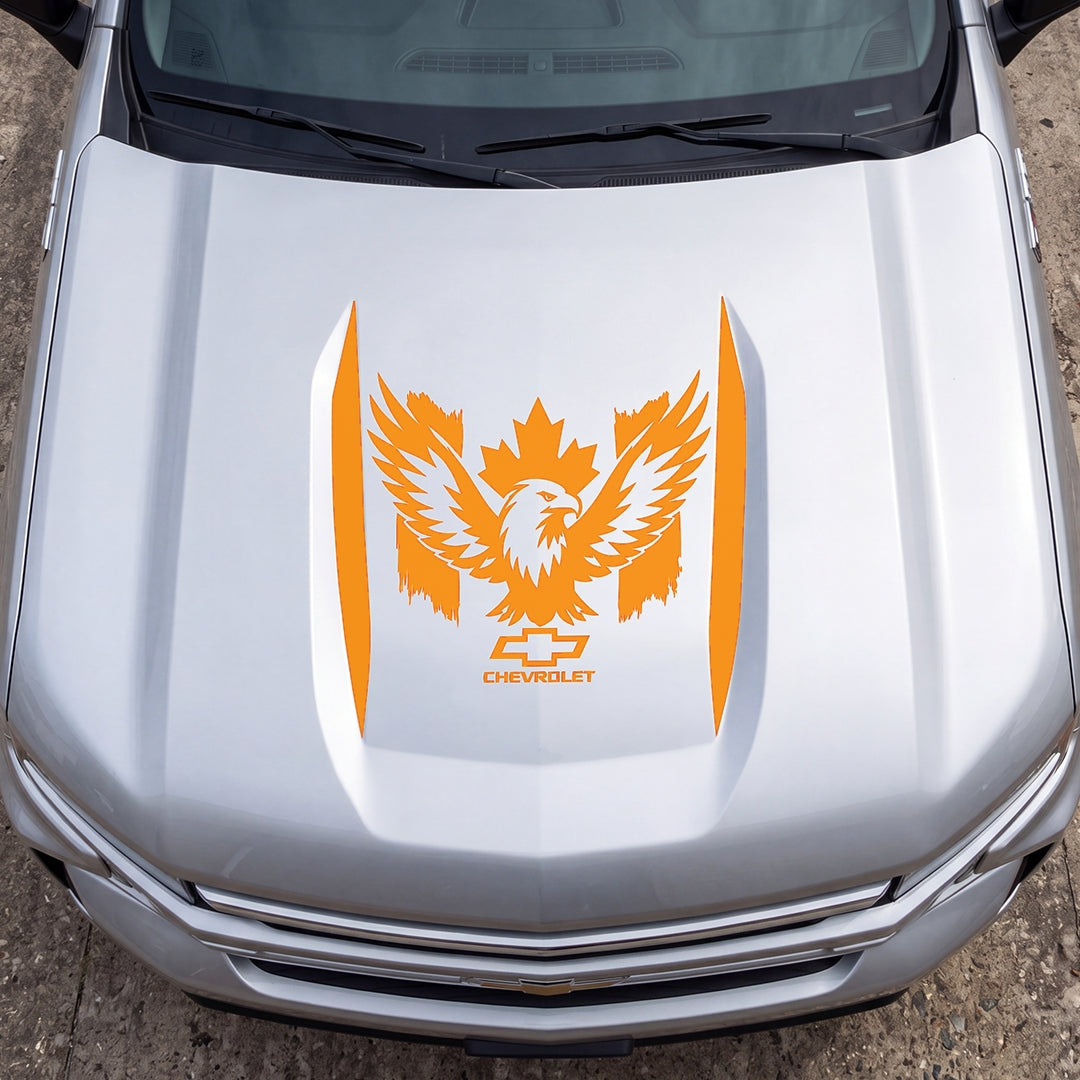 Hood Panel Decal/Sticker - Canadaian Phoenix Graphic Decal Graphic Kit - For Chevrolet Silverado 2019-2024 - Premium Vinyl
