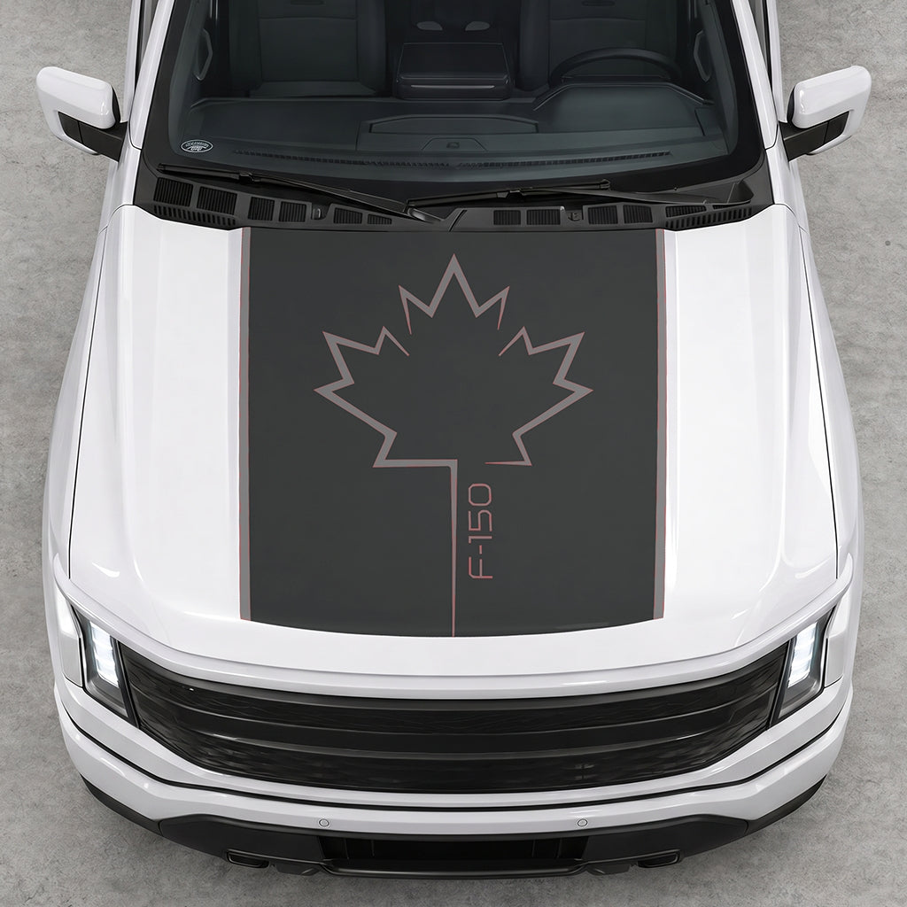 Hood Panel Decal/Sticker - Canada Leaf Graphic Decal Graphic Kit - For Ford F-150 2015-2020 - Premium Vinyl