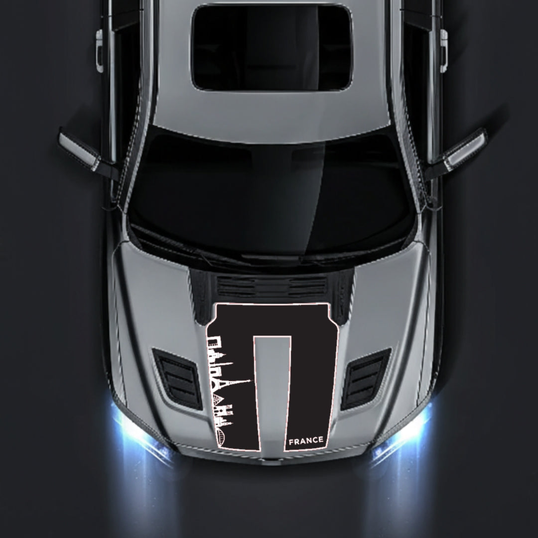 Hood Panel Decal/Sticker - France Skyline - Border Graphic Kit - For Dodge RAM 1500 2019-2025 - Premium Vinyl