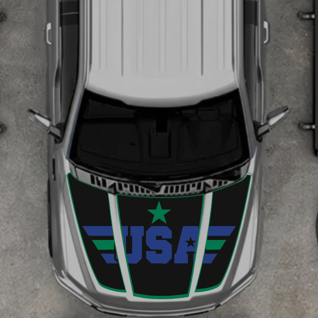 Hood Panel Decal/Sticker - USA Style 5 Graphic Kit - For Ford F-150 2020-2026 - Premium Vinyl