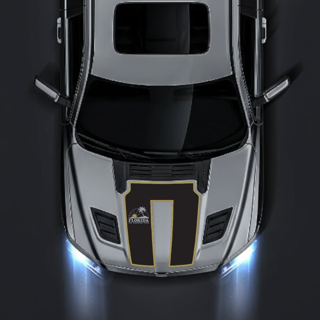 Hood Panel Decal/Sticker - Florida - Cut - Border Graphic Kit - For Dodge RAM 1500 2019-2025 - Premium Vinyl