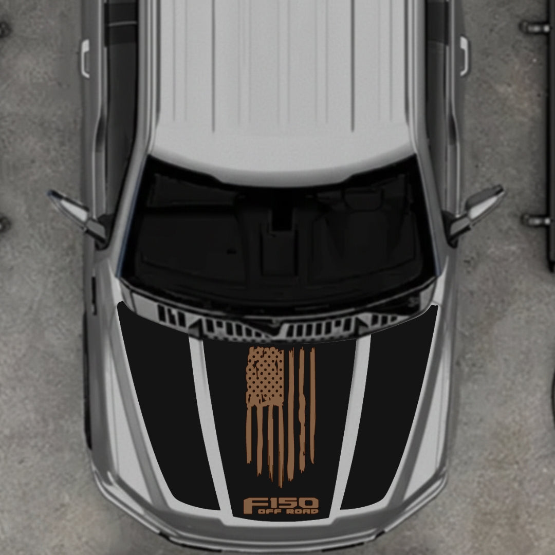 Hood Panel Decal/Sticker - USA Style 11 Graphic Kit - For Ford F-150 2020-2026 - Premium Vinyl