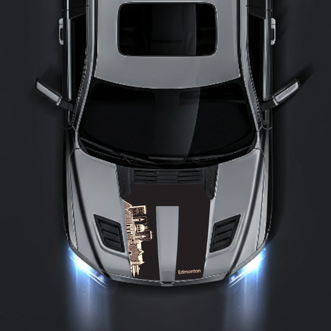 Hood Panel Decal/Sticker - Edmonton Skyline Graphic Kit - For Dodge RAM 1500 2019-2025 - Premium Vinyl