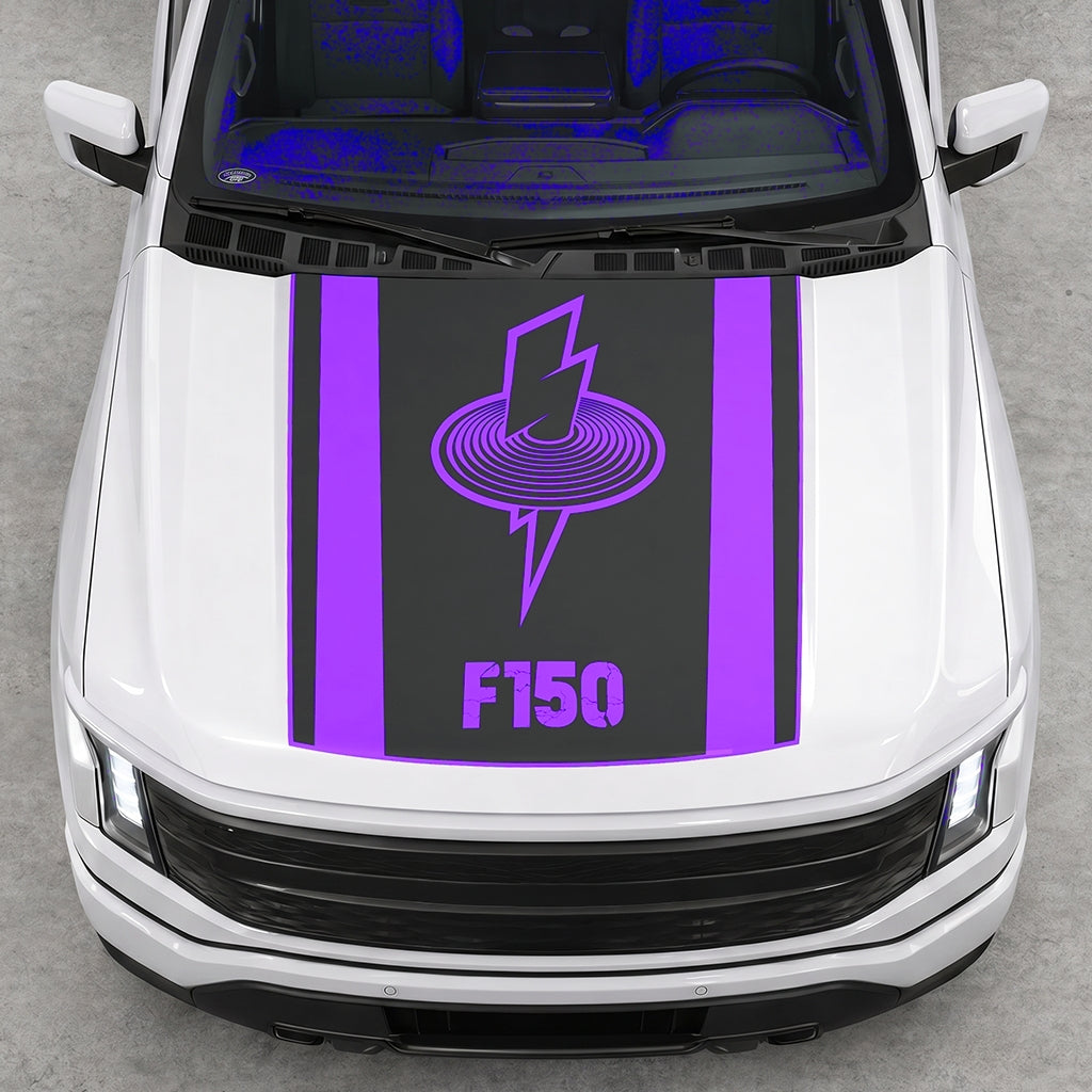 Hood Panel Decal/Sticker - Magnetic Field Graphic Decal Graphic Kit - For FORD F-150 2015-2020 - Premium Vinyl