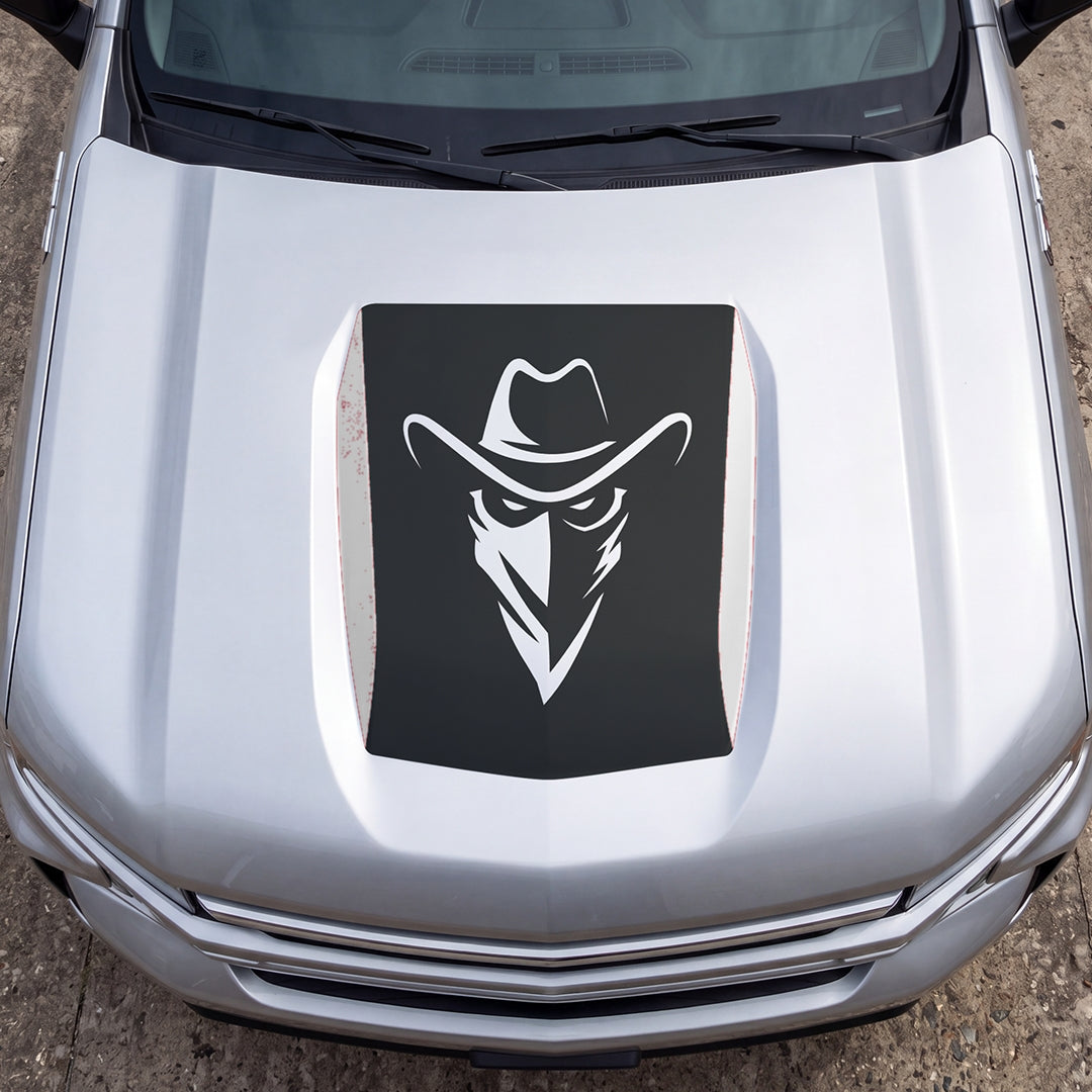 Hood Panel Decal/Sticker - Cowboy Bandit Graphic Decal Graphic Kit - For Chevrolet Silverado 2019-2024 - Premium Vinyl