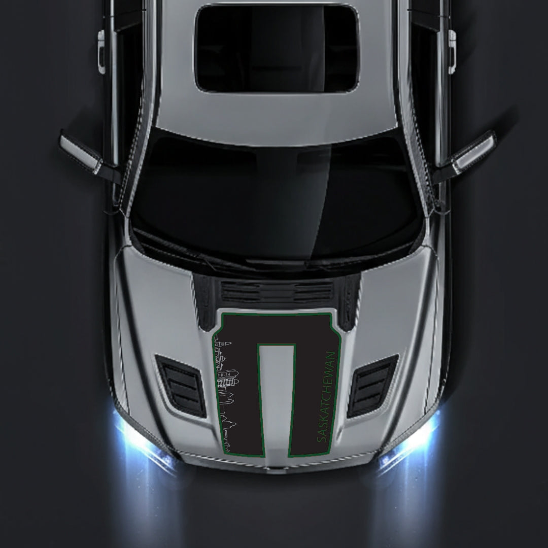 Hood Panel Decal/Sticker - Saskatchewan Skyline - Cut - Border Graphic Kit - For Dodge RAM 1500 2019-2025 - Premium Vinyl