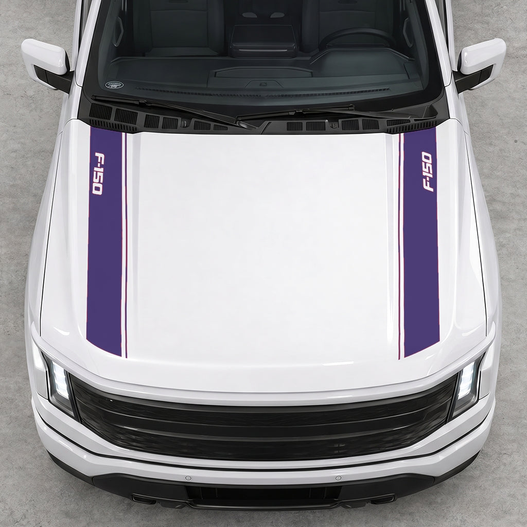 Hood Panel Decal/Sticker - Double Side Solid F150 Graphic Decal Graphic Kit - For Ford F-150 2015-2020 - Premium Vinyl