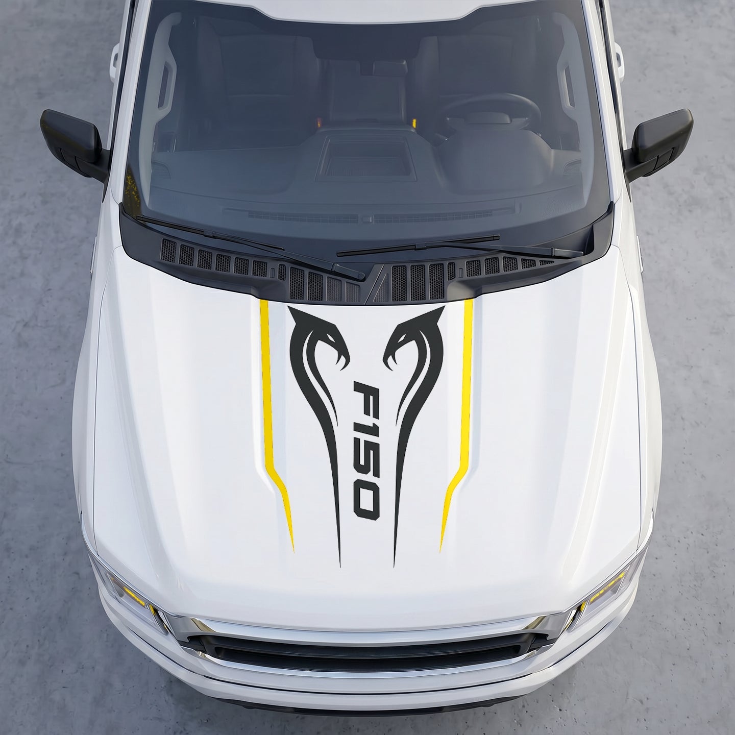 Hood Panel Decal/Sticker - Twin Cobra Snakes Hood Decal – Aggressive Viper Graphic Vinyl Sticker Graphic Kit - For Ford F-150 F150 2015-2020 - Premium Vinyl