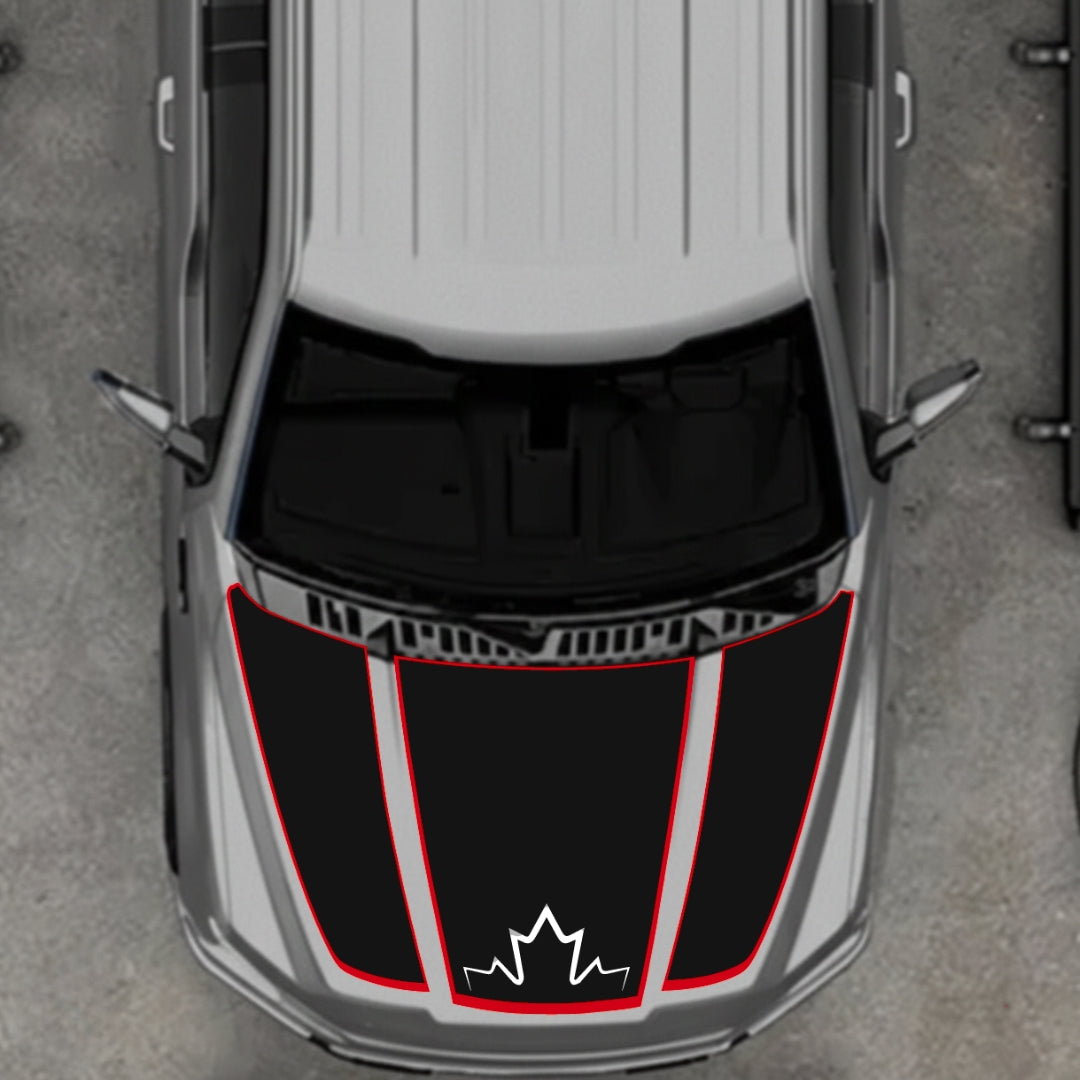 Hood Panel Decal/Sticker - Canada Style 5 Graphic Kit - For Ford F-150 2020-2026 - Premium Vinyl