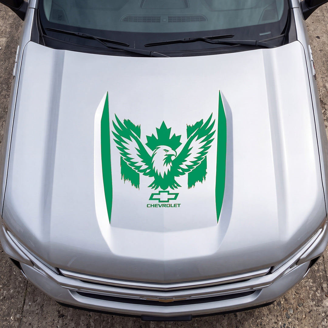 Hood Panel Decal/Sticker - Canadaian Phoenix Graphic Decal Graphic Kit - For Chevrolet Silverado 2019-2024 - Premium Vinyl