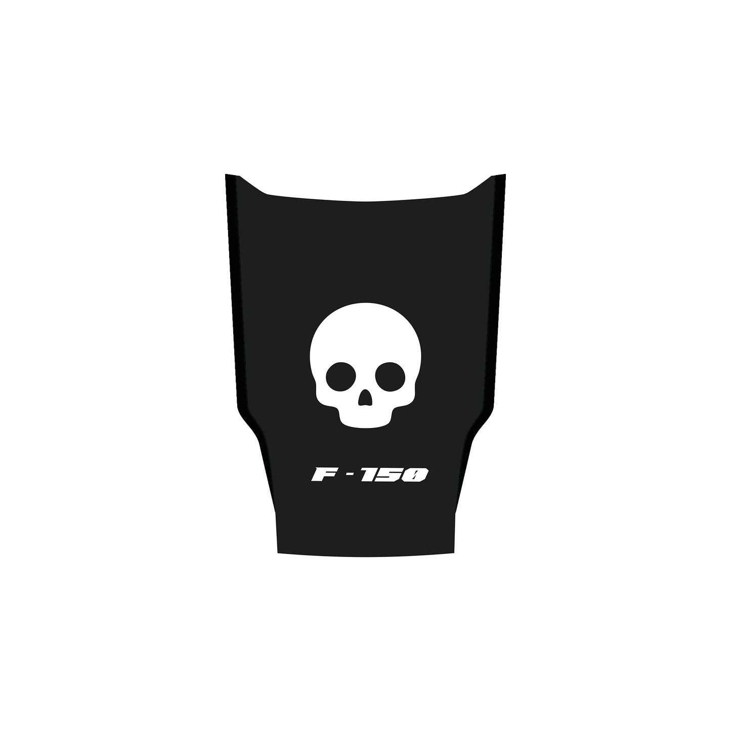 Hood Panel Decal/Sticker - Classic Skull Hood Decal Wrap – Matte Black Full Hood Accent with White Skull Graphic & Logo Graphic Kit - For Ford F-150 F150 2015-2020 - Premium Vinyl