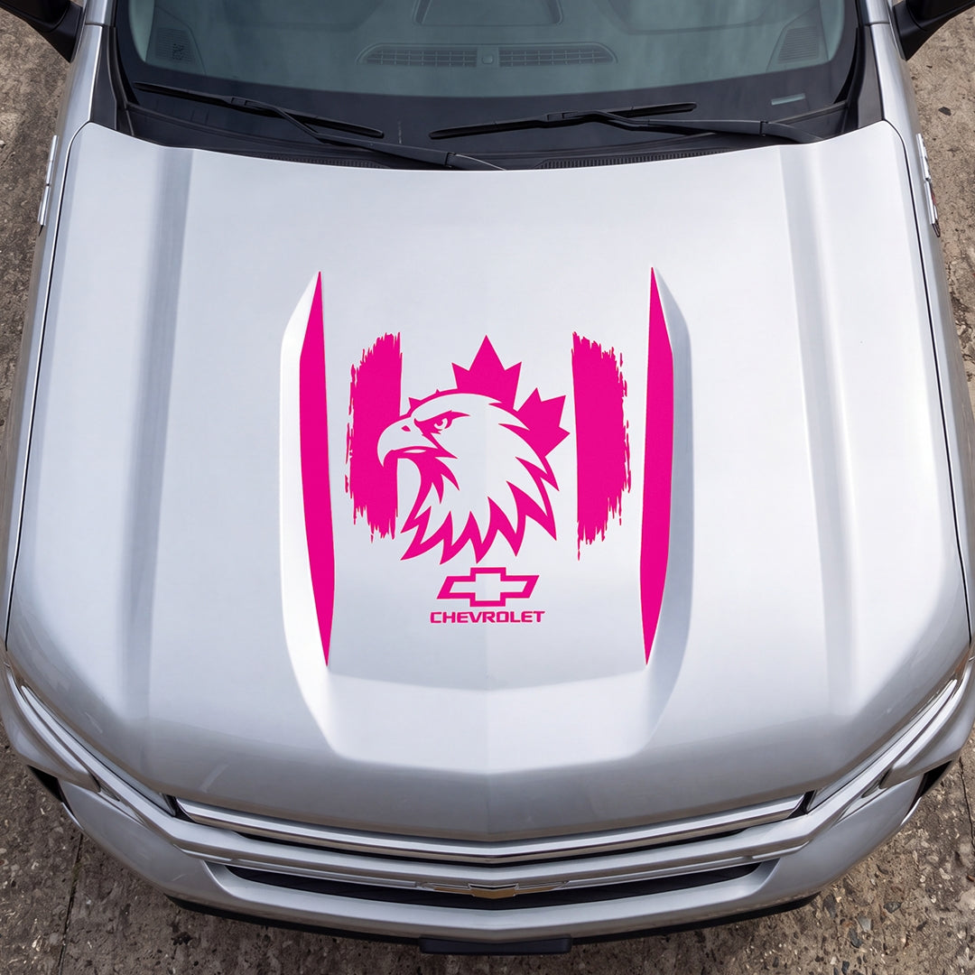 Hood Panel Decal/Sticker - Canadaian Eagle Graphic Decal Graphic Kit - For Chevrolet Silverado 2019-2024 - Premium Vinyl