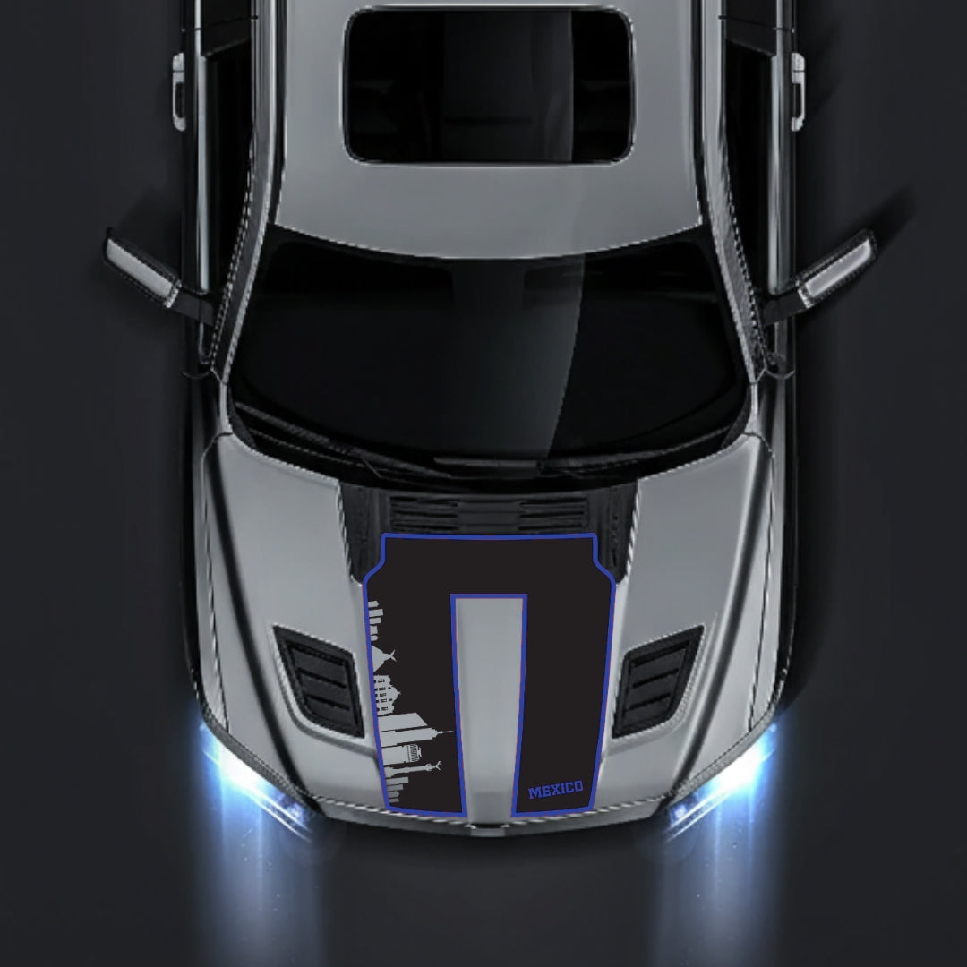 Hood Panel Decal/Sticker - Mexico Skyline - Cut - Border Graphic Kit - For Dodge RAM 1500 2019-2025 - Premium Vinyl