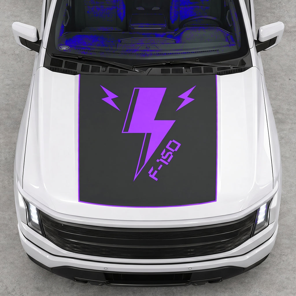 Hood Panel Decal/Sticker - Triple Electric Graphic Decal Graphic Kit - For FORD F-150 2015-2020 - Premium Vinyl